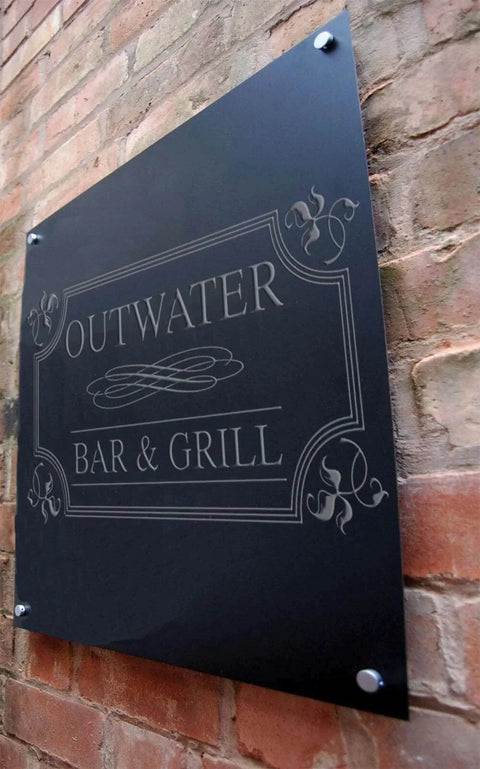 Sign Standoffs 1/2 In Diameter 1-1/2 In Barrel Brushed For PVC Glass And Acrylic Panels 4 Pack With Screws And Anchors on brick wall