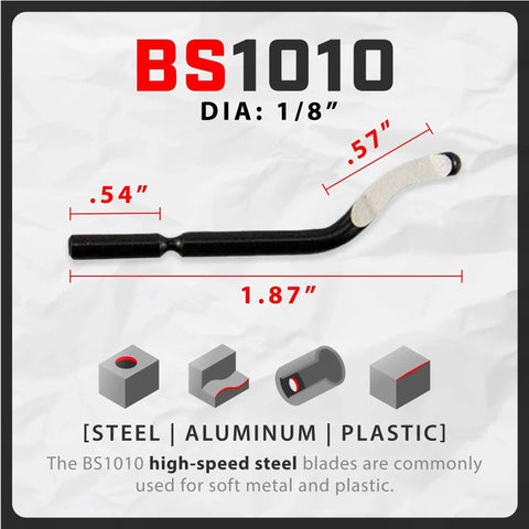 BS1010 high-speed steel blade dimensions for Deburring Tool With Swivel Head And 11 Blades Plus 2 Countersink Hand Reamers