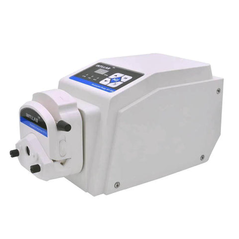BT100 Variable Speed Peristaltic Pump with Pump Head YZ15, Flow Rate 0.06~360 mL/min, 0.1-100rpm, with 2 meter 17# Tubing, side view