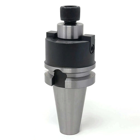Front view of Beefy 4 Inch 90 Degree Indexable Face Mill With BT40 Arbor APKT1604 Inserts Included 6 Flutes Heavy Duty CNC Milling Cutter