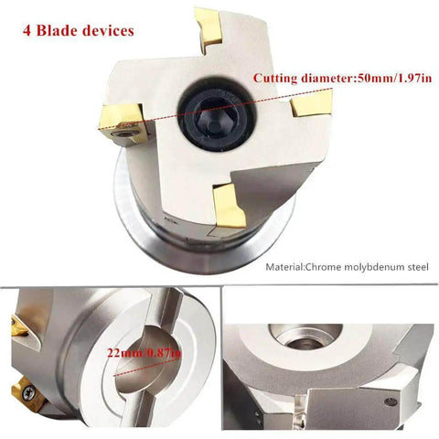 Pro Grade BT40 Toolholder And 50mm Face Mill Milling Cutter Set With BAP400R 50-22-4T Holder, 10 APMT1604PDER Inserts, close-up view.