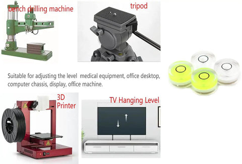 Compact plastic circular bubble level delivers quick, accurate leveling for various equipment including TVs and tripods