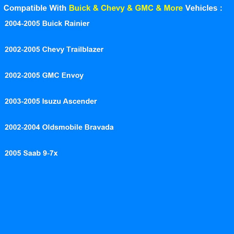 Coolant Temperature Sensor 213-963 compatibility: Buick Rainier; Chevy Trailblazer; GMC Envoy (6 models shown)