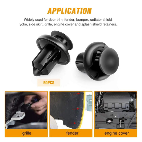 Universal Push Type Bumper Fasteners And Rivet Clips Kit With 150 Pieces for grille, fender, engine cover installation by GOOACC
