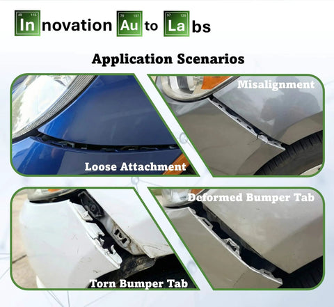 Bumper tab issues including loose attachment, misalignment, deformed, and torn tabs on Chevrolet Cruze