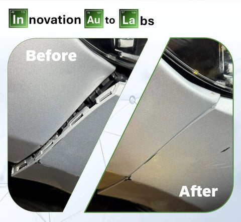 SnugFyt Bumper Tab Saver and Repair Backing Plate for 2016 to 2019 Chevrolet Cruze Non RS Trim, before and after installation