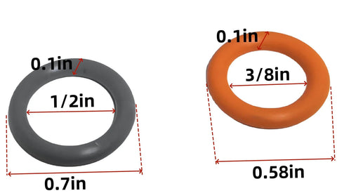 Bulk Pack 50 Quick Disconnect O-Rings For Pressure Washers 1/4 Inch And 3/8 Inch Buna-N Seals Red And Grey Color Coding