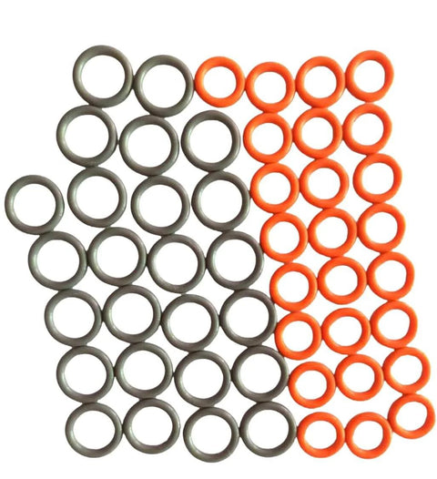 Bulk Pack 50 Quick Disconnect O-Rings For Pressure Washers 1/4 Inch And 3/8 Inch Buna-N Seals Red And Grey Color Coding