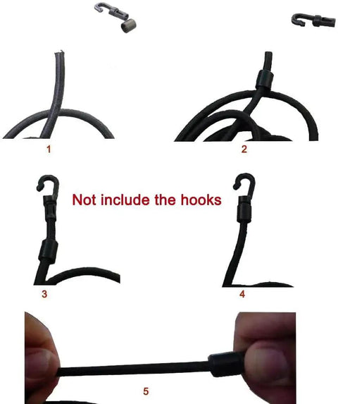 One Eighth Inch 25 Feet Bungee Shock Cord With Latex Core And Polyester Sheath for Kayaks and Trailers, elastic cord detail view