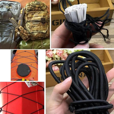 One Eighth Inch 25 Feet Bungee Shock Cord With Latex Core And Polyester Sheath for securing kayaks and trailers in various uses