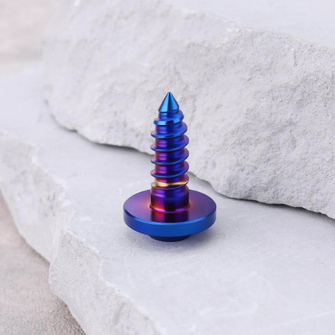 ✝️ Briny River 4Pcs Titanium Screws M5x15mm Torx Head Self Tapping Screw for Motorcycle Bicycle, Burn Blue on stone surface