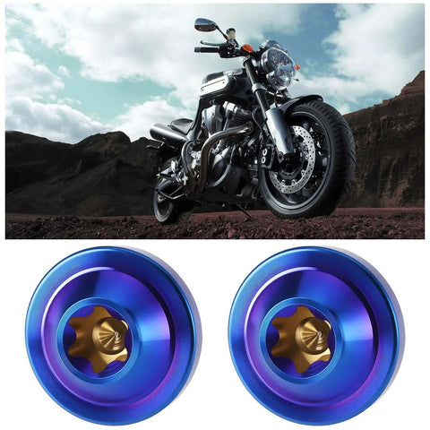 Briny River 4Pcs Titanium Screws M5x15mm Torx Head Self Tapping Screw for Motorcycle Bicycle, Burn Blue shown with motorcycle