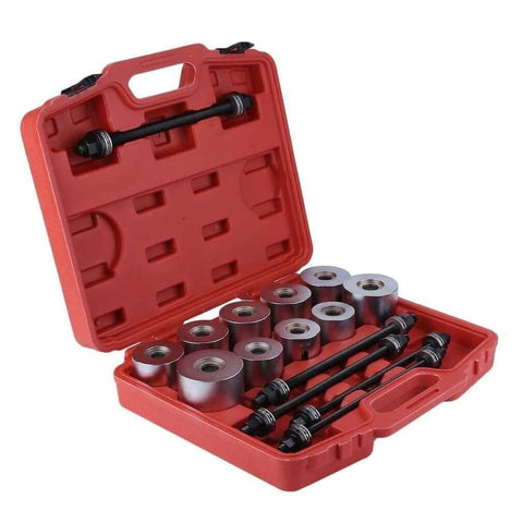 27 Pcs Universal Press & Pull Sleeve Kit Bush Bearing Removal Insertion Tool Set in red carrying case