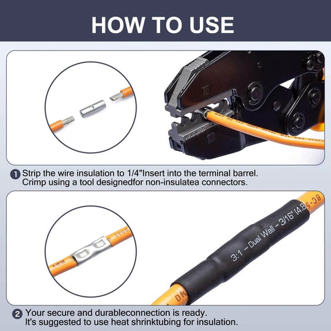 Guide for 120 Pcs Non Insulated Butt Connectors BN2 Pure Copper 0.8mm Thickness For 16 And 14 AWG Wire Gauge Crimp Ferrule Terminals