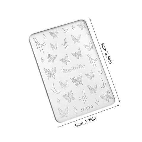 Butterfly 3D Silicone Nail Art Mold for DIY Nails Flexible Reusable Tool for Pretty Butterfly Nail Decor Templates showing 6x9cm size
