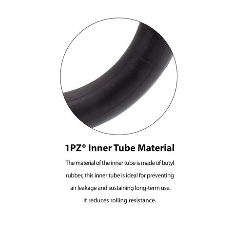 Close-up of 1PZ 10W-X02 2-Pack Heavy-Duty 90° Valve 10x2/10x2.125 Inner Tube showing butyl rubber material.
