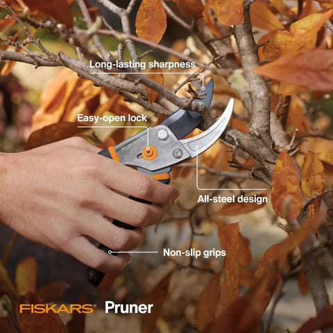 Bypass Pruning Shears With Five Eighth Inch Cut Capacity And Rust Resistant Steel Blade For Delicate Stem Pruning in use