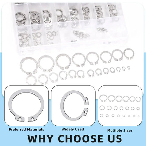Ultimate 211 Piece C Clip External Retaining Ring Set In 304 Stainless Steel From 4mm To 28mm With 21 Sizes And Included Tweezer By Glarks