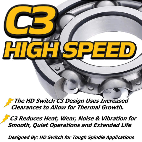 C3 high speed bearing for Beefed-Up Front Wheel Bearing Kit Four Pack With C3 High Temp Grease Upgrade For John Deere Gator Turf