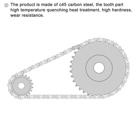 Diagram of 15 Tooth Roller Sprocket B Type for No 25 Chain, One Quarter Inch Pitch, Ten Millimeter Bore, C45 Carbon Steel construction.