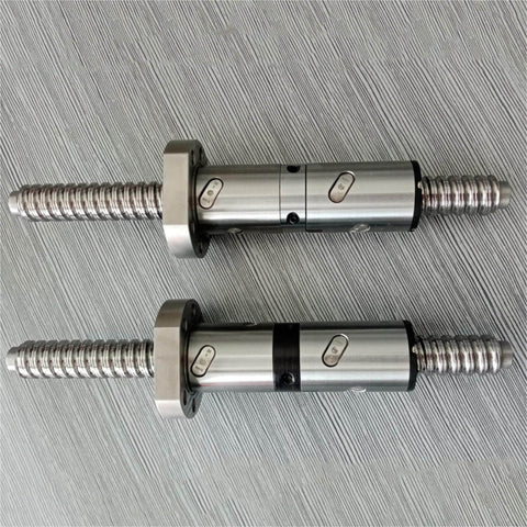 ✝️ C5 Ball Screw Machined 1605 BallScrew DFU1605 with Double Ball Nut, CNC axis motion, 750mm, anti-backlash component, top view