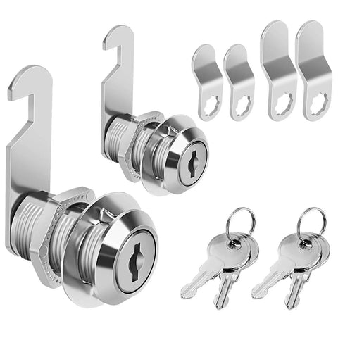 3/4 Inch Cam Lock Set Keyed Alike for Cabinets and Drawers Includes 2 Locks and Keys Durable Zinc Alloy Construction
