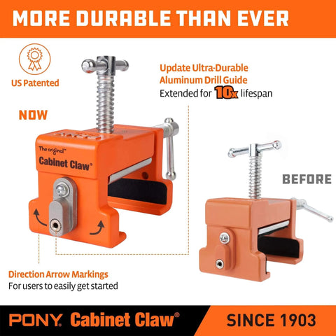 Comparison of updated 2 Pack Pony 8510 Cabinet Claw Face Frame Clamps for Cabinet Installation 440 LB Load Orange with durable features