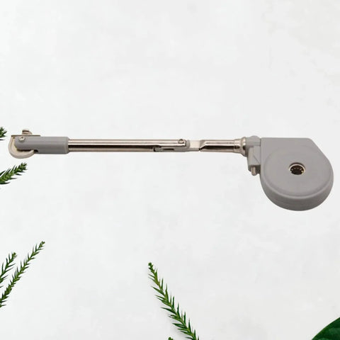 Drop Down Short Cabinet Door Gas Strut Hydraulic Gas Spring Heavy Duty Support Rod with satin silver finish, side view.