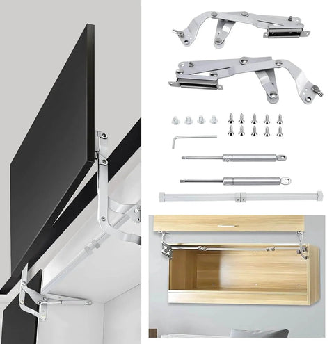 Cabinet Door Hinges, Folding Lift up Top Table Vertical Swing Lift Up Stay Pneumatic Arm Kitchen Mechanism Hinges Durable Silent