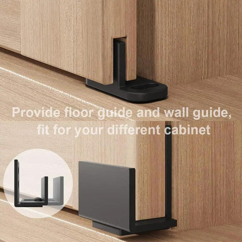 8ft Super Mini Sliding Barn Door Hardware Kit For Double Doors For TV Stands, Cupboards, Storage Cabinets And Wardrobes, J Shape Hanger