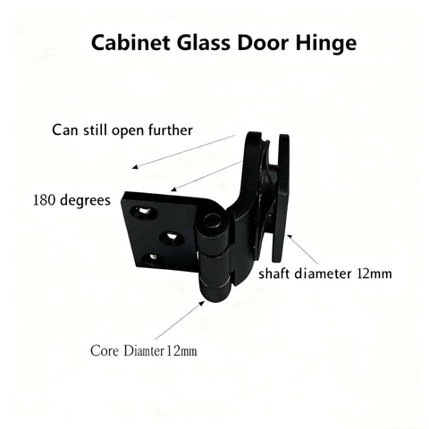 Beefy Heavy Duty Zinc Alloy Stainless Steel Glass Door Hinge For 4 To 7 Mm Glass Fits Wine Cabinets And Sauna Rooms Easy Install Two Pack Pearl Black Finish