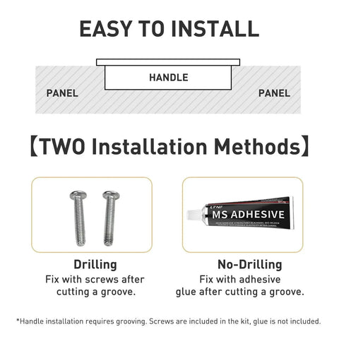 Recessed Cabinet Handles Set Of 2 Inset Hidden Pull Flush Zinc Alloy Hardware installation methods diagram
