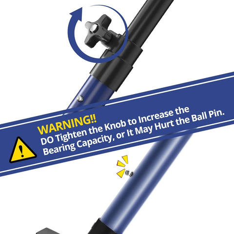 Close-up of adjustable support pole with knob for Cabinet Jacks for Installing Cabinets, Heavy Duty Third Hand Tools, 49.2 in to 114.2 in
