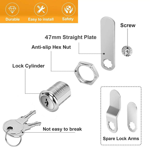 Enhance security with a 5/8 inch cabinet lock set featuring keyed alike keys, two included, durable zinc alloy construction, smooth operation.