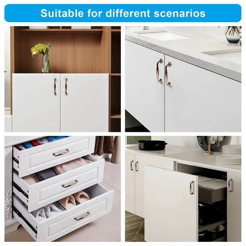 6 Pack Cabinet Pulls 96mm Brushed Red Copper Antique Finish Solid Zinc Alloy Drawer Handles installed on cabinets and dressers