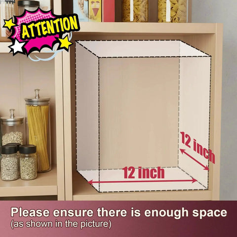 Cabinet space dimensions for Two Tier Lazy Susan Organizer Turntable Clear With 11 Inch Tray And Three Divided Bins; 12x12 inch display.