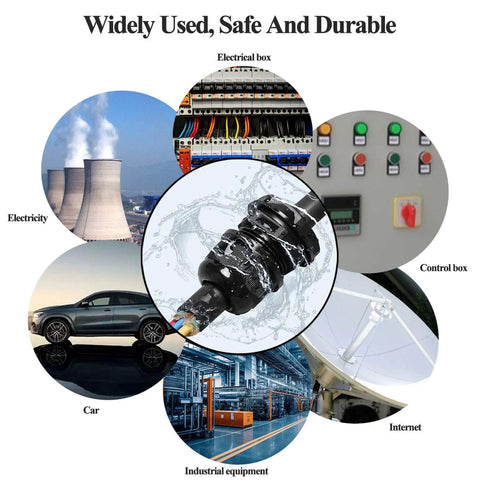24 Piece Waterproof Cable Gland Kit With Adjustable NPT Glands For Cord Grip And Strain Relief All In One Set shown in various uses
