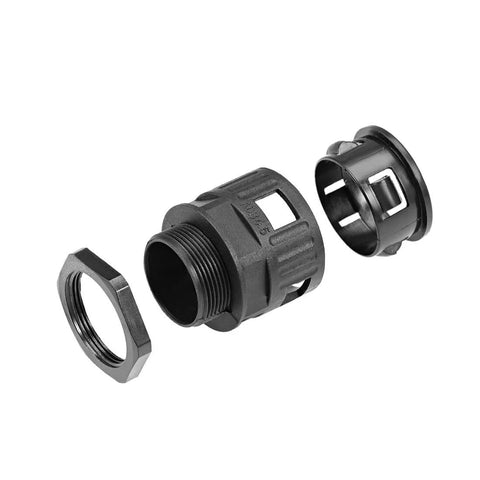 Heavy Duty Cable Gland For Corrugated Conduit AD34.5 M32x1.5 Thread, 12mm Thread Length, 48mm Total Length, exploded view