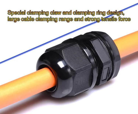 M25x1.5 Cable Gland 2 Hole Waterproof IP68 Nylon Joint With Adjustable Locknut For 4 To 8 Mm Wires Bayonet Style Connector