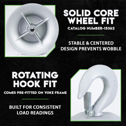 Image showing 6" Diameter, Cable Puller Sheave with solid core wheel fit and rotating hook. Compatible with Greenlee Pullers 640,6801,6001.