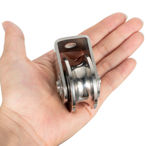 Cable Pulley Wheel Heavy Duty, Fixed Pulley Block, Bearing Inside, held in hand, metal construction, for gym equipment use