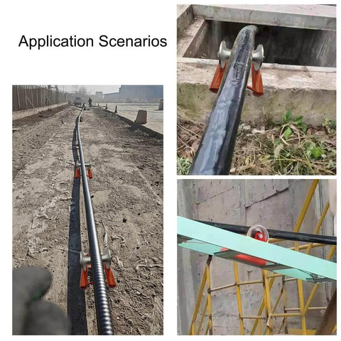 Heavy Duty Cable Pulling Sheave for Power Installation, All-Meatl Cable Feeding Sheave, 5.5 Inch Aluminum Alloy Wheel in use outdoors