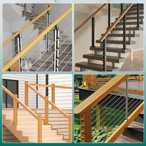 Beveled Washer 3/8 Inch 30 Degree Angled 316 Stainless Steel For Cable Railings installed on various staircases and decks