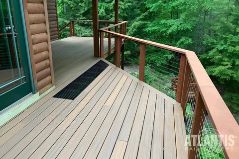 Deck with cable railing system using Long Stud 1/8 Inch for HandiSwage Cable Infill Systems Pack Of 2