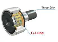 Maintenance-Free Thrust Disk Cam Follower CF8WBUUR/SG, Caged C-Lube Type, high carbon steel, sealed hex head stud view.