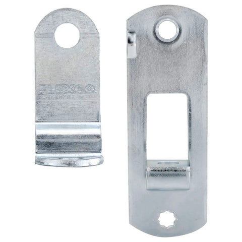 Cam Action Hasp Lock Mechanism For Enclosed Trailer Doors Latch Replacement Secure Locking System Easy Lift To Engage Or Release Keeps Cargo Safe Made In USA - front view of two-piece latch