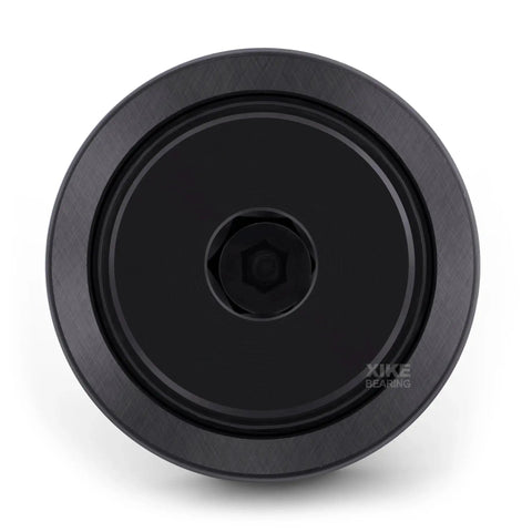 Front view of XIKE Cam Follower Bearing With Double Seals And Hex Bore 1 Piece Chrome Steel, wear and corrosion resistant.