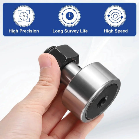 Hand holding Cam Follower Track Runner Bearing With 47mm Roller Diameter And M20 Stud Type For Cam Mechanisms and Linear Motion KR47 PPA