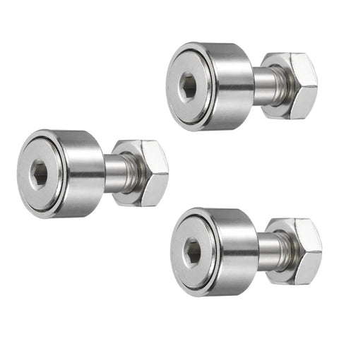 Cam Follower Track Runner Bearings Set 3 Pack CF10 KRV22 X Needle Roller Stud Track Bearing 22mm Roller Diameter M10 Hex Socket