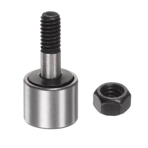 Cam Follower Needle Roller Bearing Set 2Pcs KR16 CF6 With M6x1.0 Thread 16mm Roller Diameter shown with nut